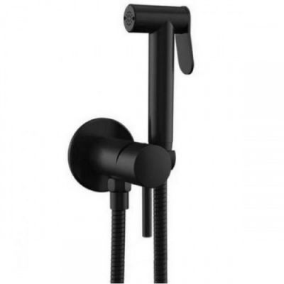 Смеситель с гигиеническим душем Paffoni Tweet Round ZDUP110NO чёрный матовый