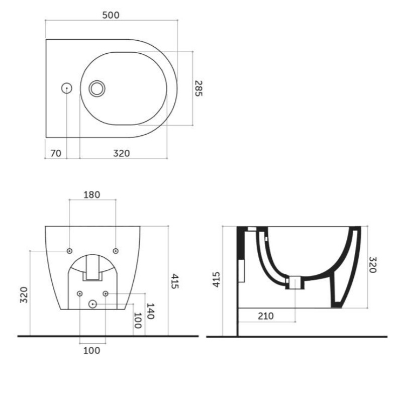 Disegno Ceramica Skip Биде подвесное SK00700101