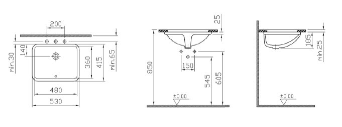 Vitra S50 раковина под столешницу 5339B003-0012