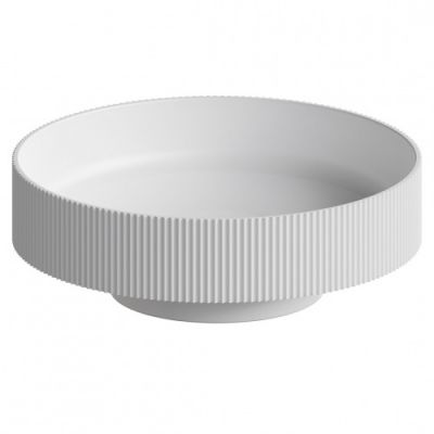 Раковина накладная рифленая Corian 400*130 Matte white 801-R-MW