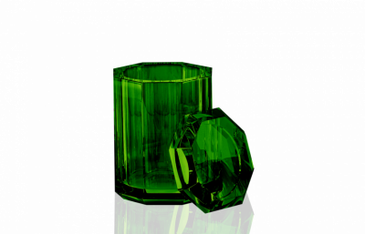 Decor Walther Kristall BMD Баночка универсальная 9x9x14см, с крышкой, настольная, цвет: хрусталь зеленый 931496