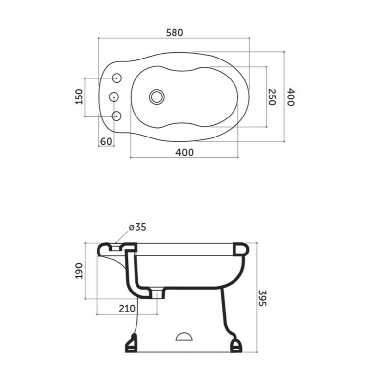 Биде классическое Disegno Ceramica Paolina PA00600101