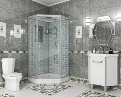 Душ.каб. NG-7702DW (1000x1000х2100) низкий поддон (15см) стенки белые