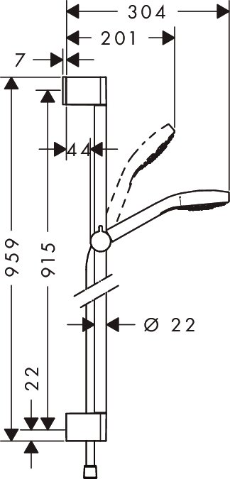Стойка с душем и шлангом Hansgrohe Croma Select S Multi 26570400