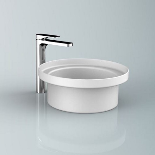 Раковина полувстраиваемая d40 см ArtCeram FUORI SCALA TFL032 01 белый глянец