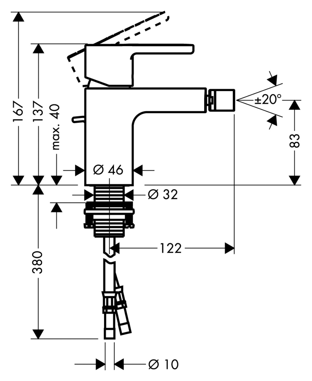 Смеситель для биде Hansgrohe Metris S 31261000