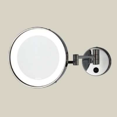 188 6126 0000 Bertocci Specchi Зеркало косметические, настенное круглое зеркало с LED-подсветкой,выключателем,3-кратное увеличение, цвет: хром