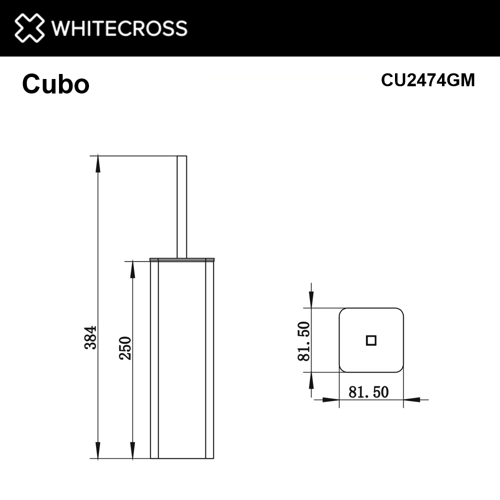 Ершик напольный WHITECROSS Cubo CU2474GM (оружейная сталь)
