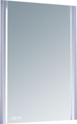 Sanibano, зеркало вертикальной формы с LED подсветкой и часами, 2 полоски света