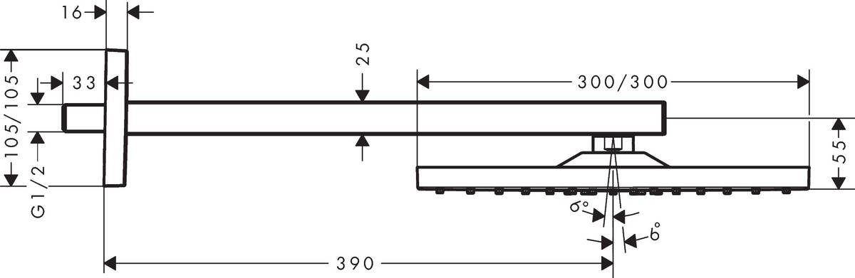 Верхний душ Hansgrohe Raindance E 300 1jet 26238670