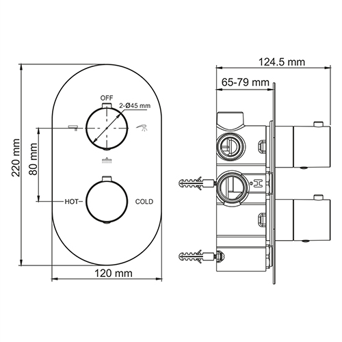 WasserKRAFT Berkel 4844 Thermo Термостатический смеситель для ванны и душа, хром
