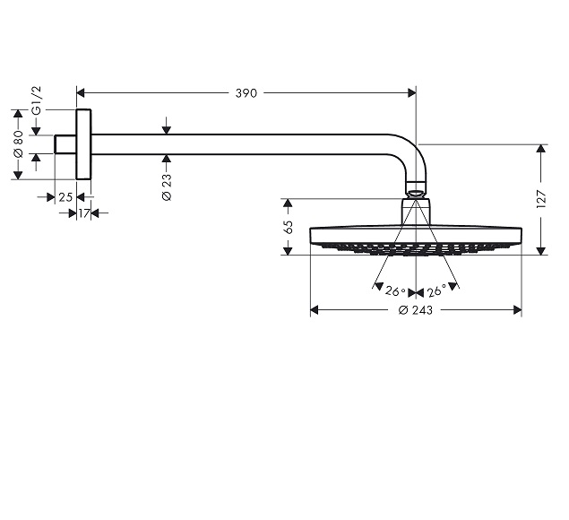 Верхний душ Hansgrohe Raindance Select S 26466000