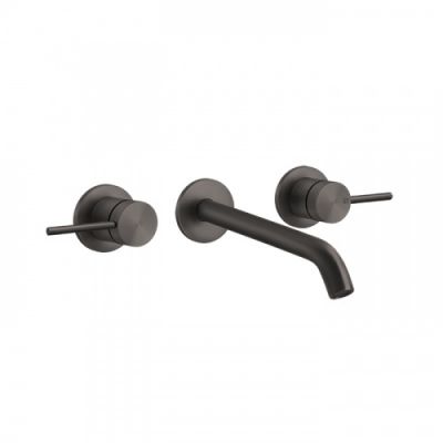 Gessi 316 Встраиваемый смеситель с изливом 200-180мм, внешняя часть, цвет: brushed black metal pvd 54094#707