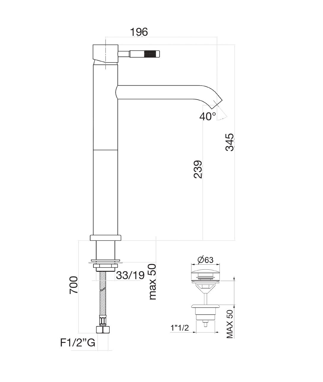 Смеситель для раковины Fiore XENON 44CR5288, хром