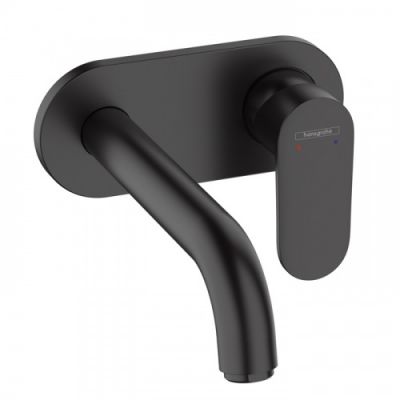 Hansgrohe Vernis Blend Смеситель для раковины, настенный, излив 204 мм, внешняя часть, цвет: матовый черный 71576670