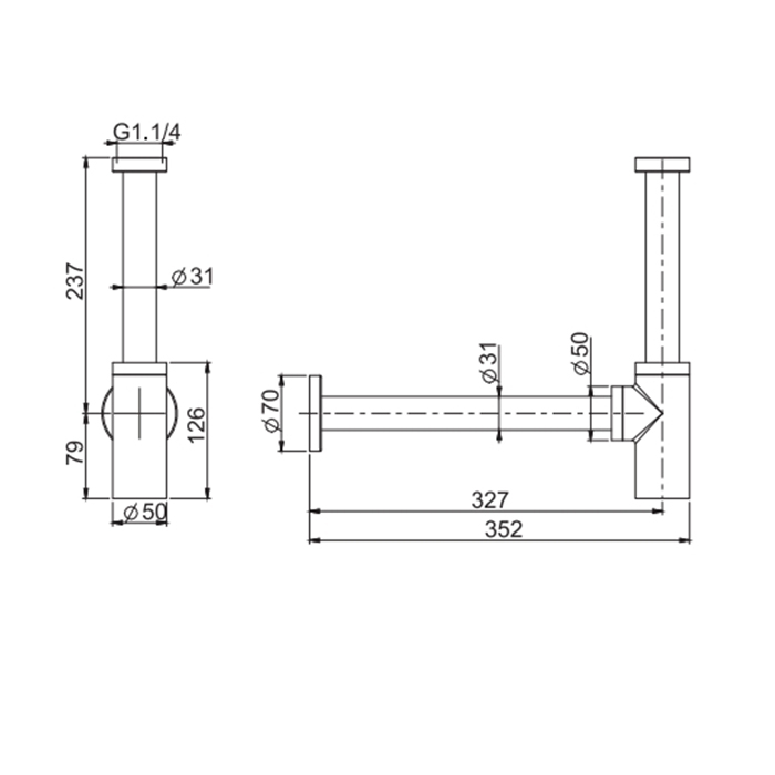 Carlo Frattini Spillo Steel Сифон для раковины, цвет: INOX F409INOX
