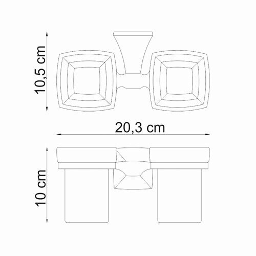 Wern K-2528D Подстаканник двойной Размеры (Ш/В/Г): 20,3х10х10,5 см