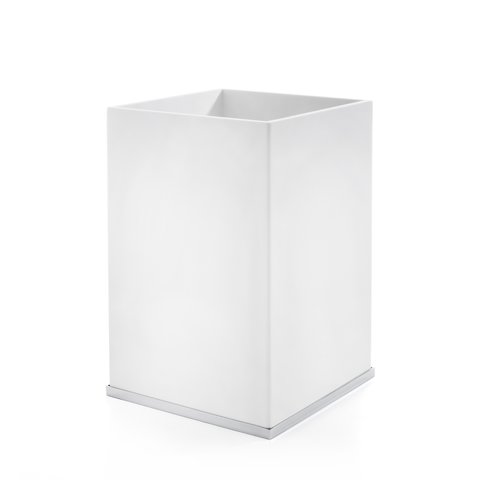 3SC Mood Deluxe White Ведро, без крышки, 20х30х20 см, композит Solid Surface, цвет: белый матовый/хром MDW65ASL
