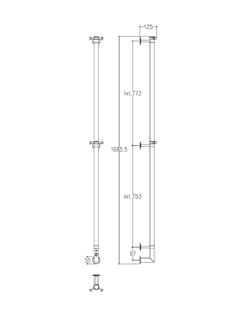 Полотенцесушитель электрический Margaroli Acrobaleno 616/L, цвет: хром 616CRB-1650