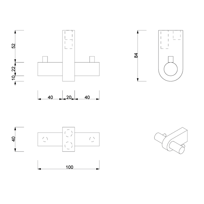 586041 Decor Walther Century HAK2 Крючок двойной, цвет: золото матовое/бронза