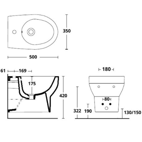 SM004 Althea Smart Rim подвесное биде