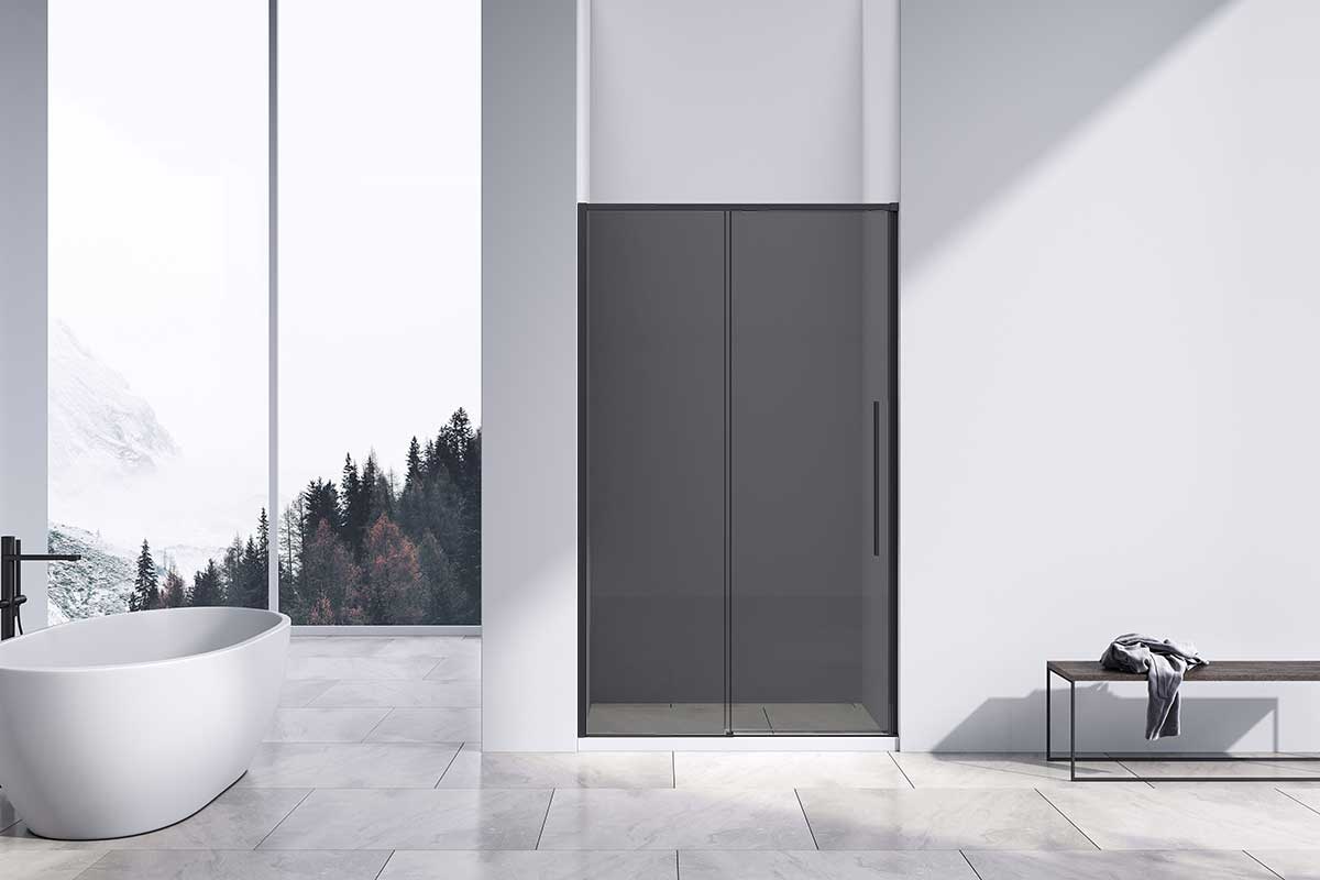 Душевая дверь Slim-N VDS-4SN140CGB, 1400, черный, стекло тонированное