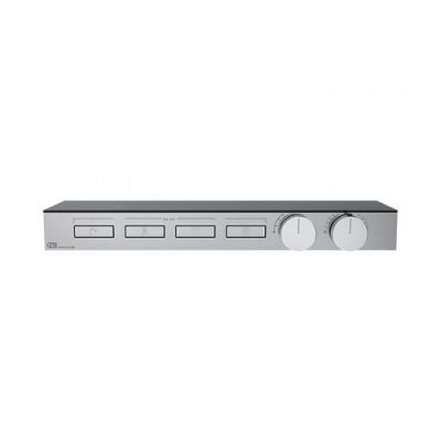 Gessi Hi-Fi Термостат для душа, с вкл. до 4 источников одновременно, с полкой из черного мат. стекла, внешняя часть, цвет: хром 63026#031