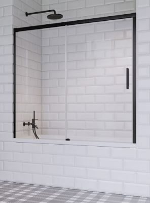 Шторка на ванну 140 см Radaway IDEA Black PN DWJ профиль чёрный матовый
