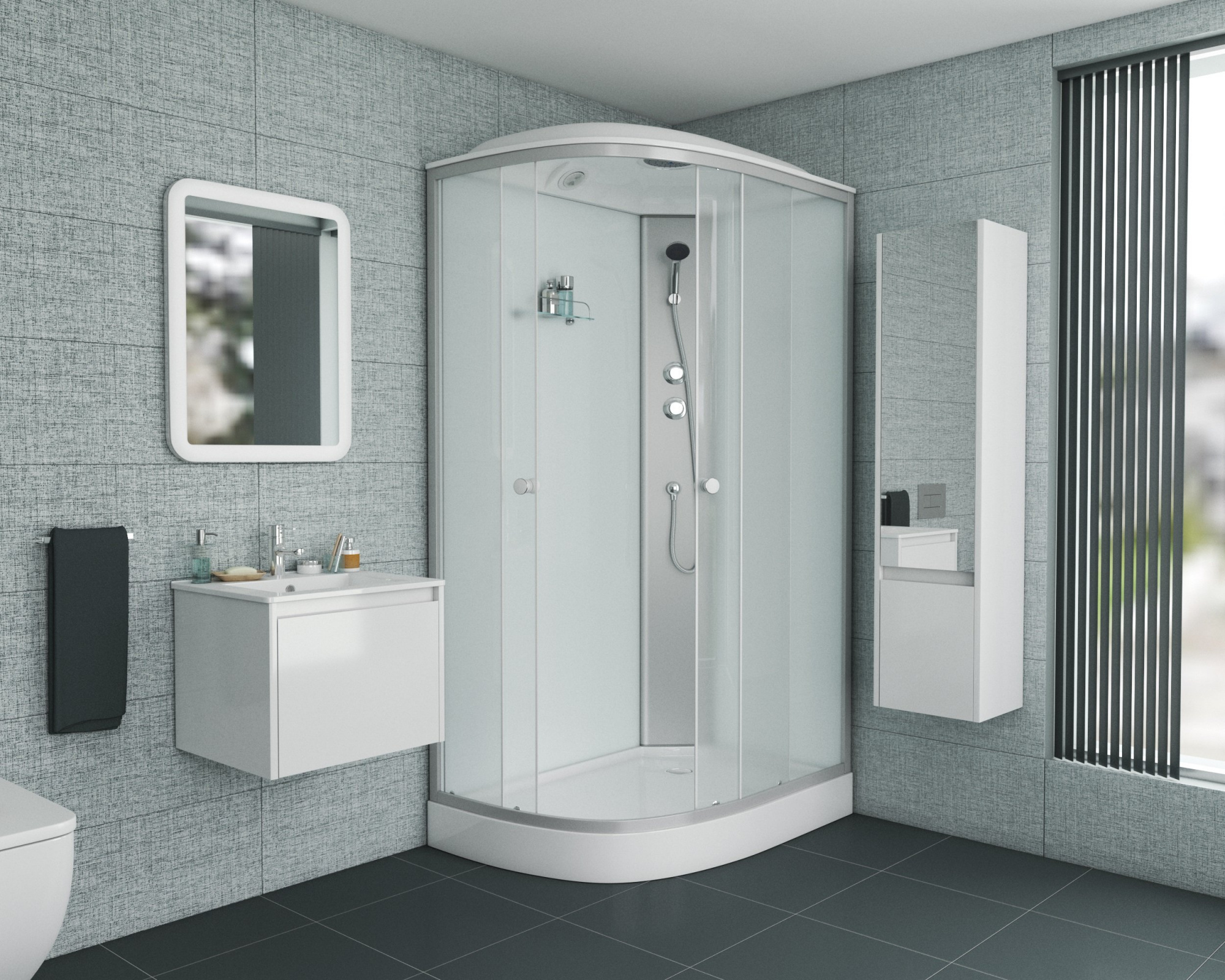 Niagara Eco Душ.каб. NG-4312-14R (1200х800х2150) низкий поддон(13см) стекломатовое